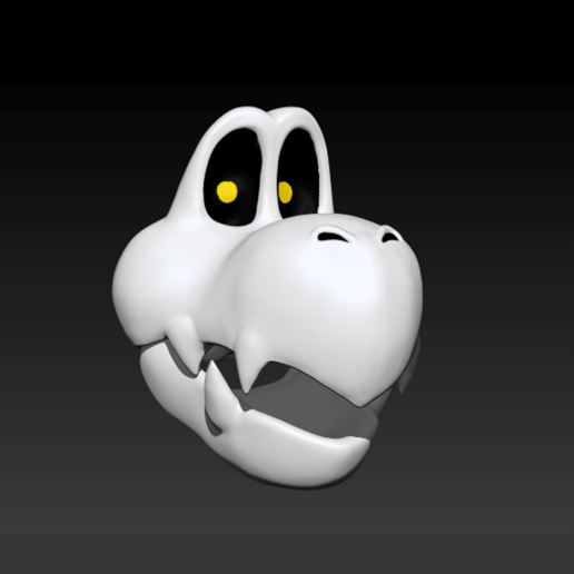 dry bones skull art super mario bownser 3D print model - Mito3D