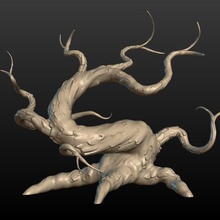 dry tree art plant spooky forest scary haunted 3d print model - Mito3D