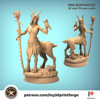 orman perisi centaur kadın 32mm 75mm pre supported kantaron heykel minyatür model dnd d Zindanlar ejderhalar kraliçe önceden desteklenen 3d print model - Mito3D