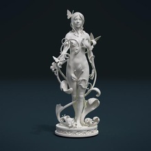 dryad art human girl woman hairstyle fashion beauty sculpture driada fantasy plants fairy butterfly sexy figurine 3d print model - Mito3D