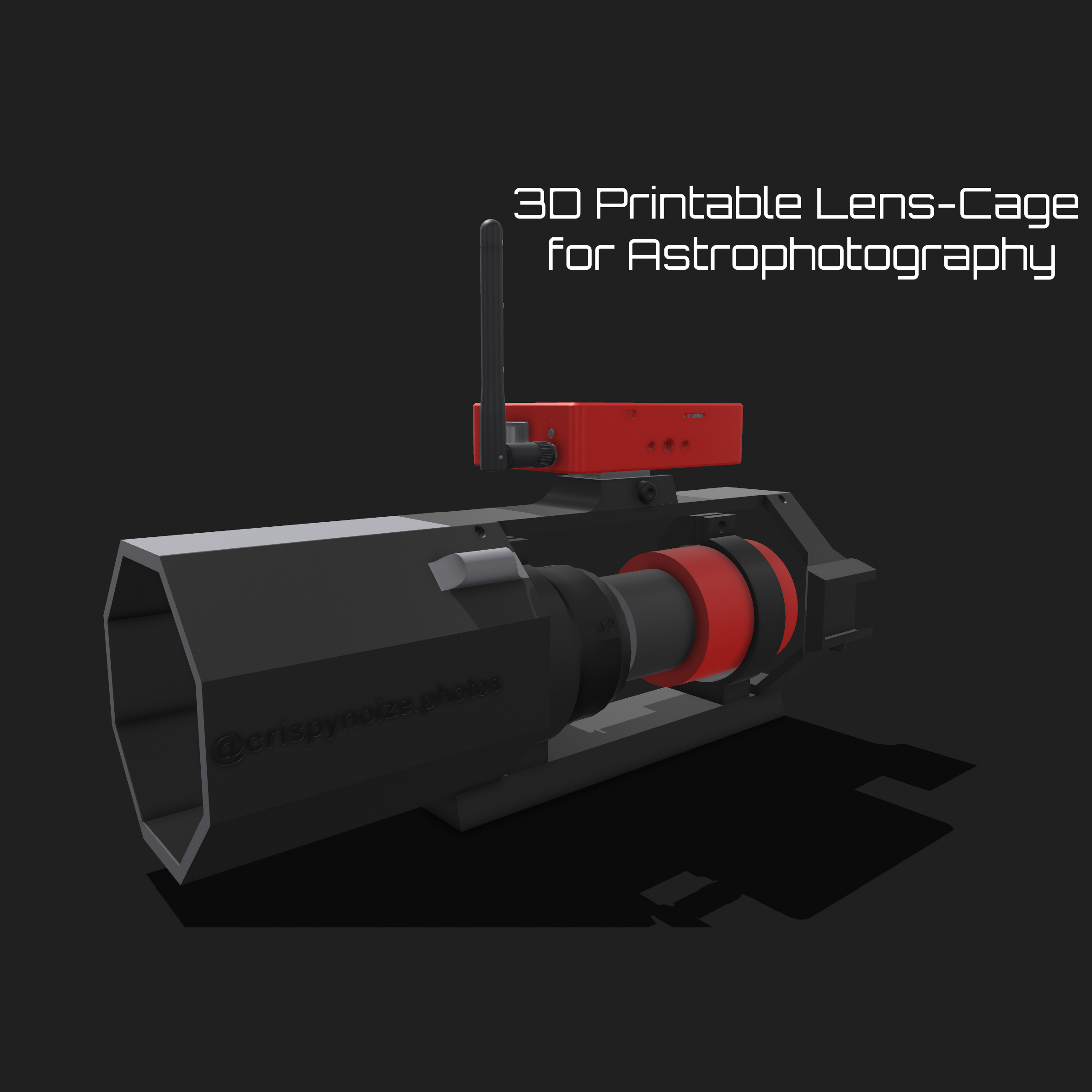 dslr lens cage astrofotografía personalizable astro lente jaula artilugio fotografía soporte 3D print model - Mito3D