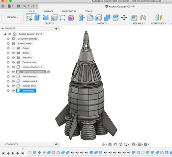 dss mark ii-c5 rocket coasters Home containers 3d print model - Mito3D