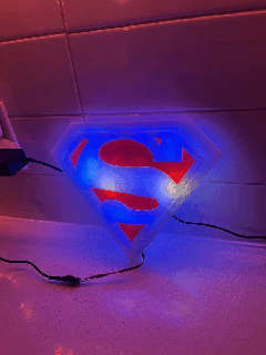 double Couleur Superman LED signe dc univers 3d print model - Mito3D