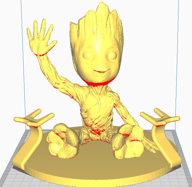 Dual Regler Halter Unterstützung ps4 groot Wunder Befehl play4 Baby Groot 3D print model - Mito3D