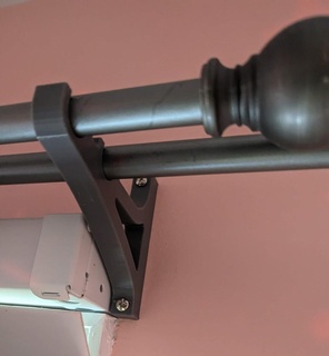dual curtain rod holder rail bracket replacement parts spare part repair diy 3d print model - Mito3D