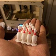 dual extrusion bowling pin game 3d print model - Mito3D