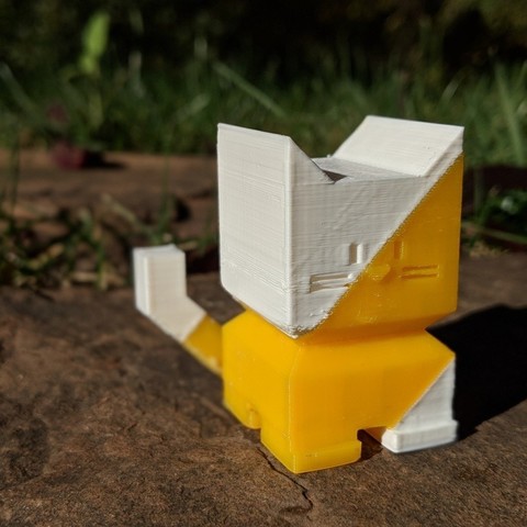 doppia estrusione di cali gatto calibrazione a due colori stampa gioco calicat doppio estrusore della stampante prova animali 3D print model - Mito3D