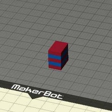 dual extrusion fast block test 2color 2 materials makerbot 3d_printing_tests 3d print model - Mito3D