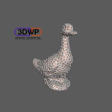 dual extrusion voronoi duck art 2-color animal dualstrusion color extruder multicolor sculpture statue math 3d print model - Mito3D