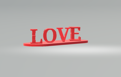 dual letter illusion hate-love Home love hate world desk art 3d print model - Mito3D