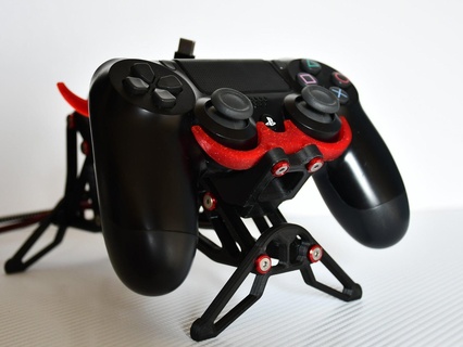 dual ps4 ps5 optional xbox controller stand integrated charging cable support controllers 3d print model - Mito3D