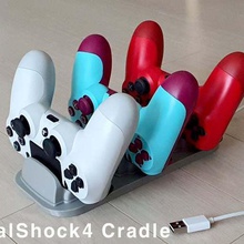 dual shock 4 beşiği gadget çift dualshock ps4 şok video oyunları 3d print model - Mito3D