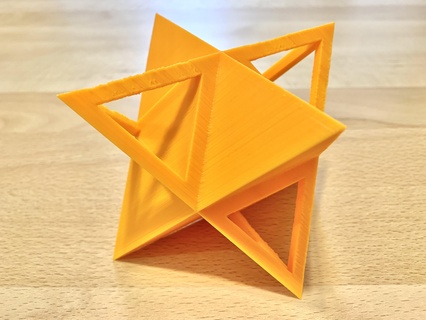 Dual Tetraeder hohl Verbindung platonisch solide Geometrie Mathematik Kunst Ornament Modell lehrreich visualisieren Visualisierung Bildung Symmetrie hängbar Objekt 3d print model - Mito3D