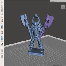 dual empunhando caos Guerreiro of sigmar herói busca heroquesto martelo guerra fantasia jogos 3d print model - Mito3D