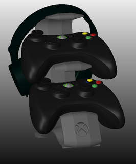 double Xbox manette titulaire soutien Jeu 3d print model - Mito3D