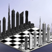 Dubai échecs ensemble Jeu burj khalifa Princesse tour jumériah émirats architecture art jouet 3d print model - Mito3D