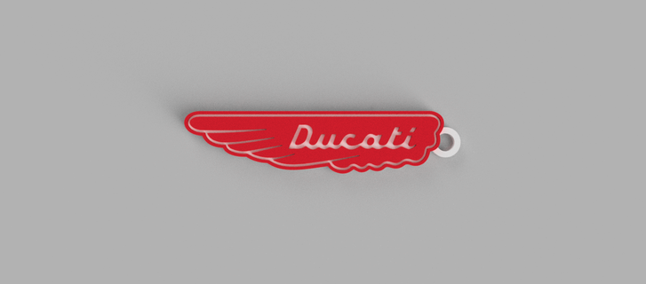ducati ala logo key ring - pendant earring 3d print model - Mito3D