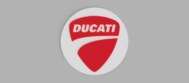 ducati logo coasters 3d print model - Mito3D