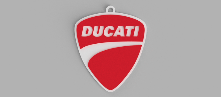 ducati logo key ring - pendant earring 3d print model - Mito3D