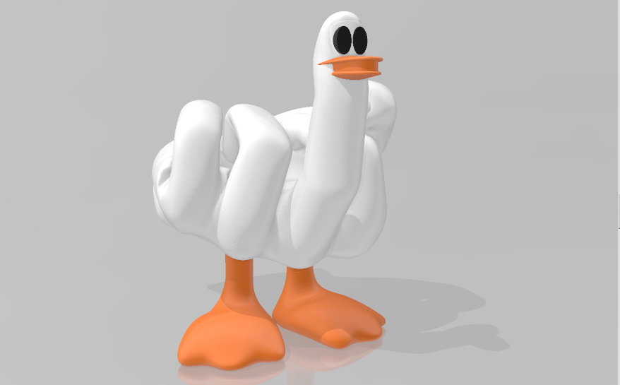 duck Art you fuck hand middle finger 3D print model - Mito3D