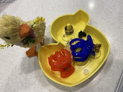 duck bowl yellow jewelry holder candy dish easter spring ducky bathroom 3d print model - Mito3D