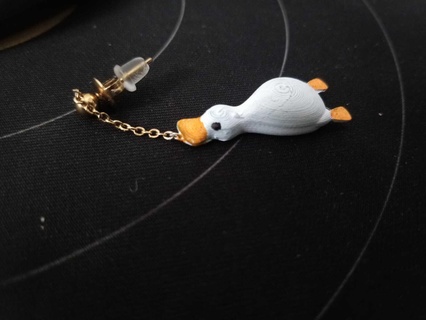 duck earring 3d print model - Mito3D