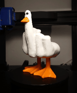 duck figure finger middlefinger funny 3d print model - Mito3D
