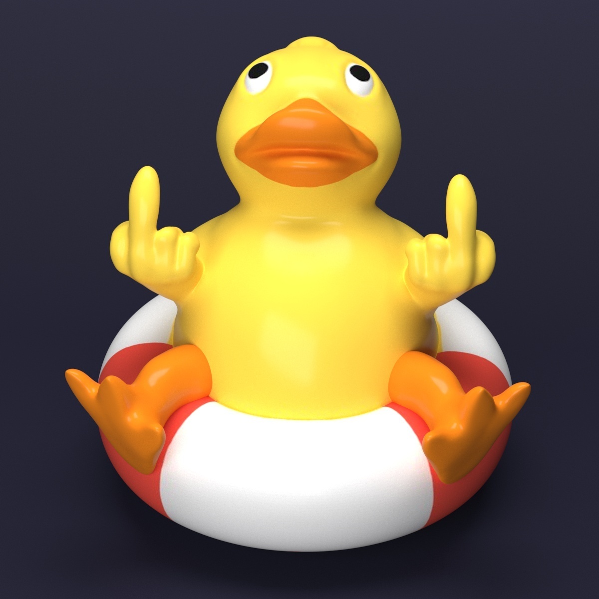duck figure fuck middle finger rough funny gift mr nice guy middlefinger chicken 3D print model - Mito3D