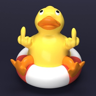 duck figure fuck duck figure middle finger rough funny gift mr nice guy middlefinger chicken  3d print model - Mito3D