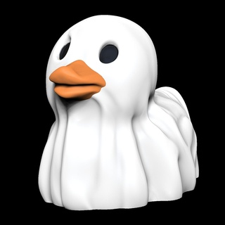 duck ghost duck ghost halloween pumpkin ghostface animal toy low poly math art  3d print model - Mito3D