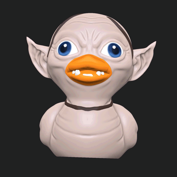 Pato gollum the senhor argolas figura engraçado 3D print model - Mito3D