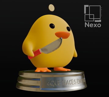 duck knife meme kawai internet chicken 3d print model - Mito3D