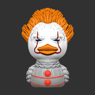 duck pennywise frog cute toy lowpoly decorate ornament stl duck duck chucky pennywise  3d print model - Mito3D