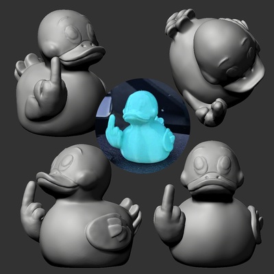 pato trocadilho figura borracha patinho tubbz arte diversão meme escrivaninha brinquedo palavra xingar banho ridículo abaixe 3d print model - Mito3D