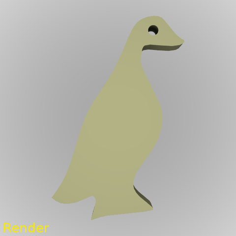 ördek siluet Anahtarlık takı gadget kolay hızlı hayvan 3D print model - Mito3D