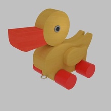 duck toy game duckling bird car learn education toddler todd young wooden wood wheel children child kid 3d print model - Mito3D
