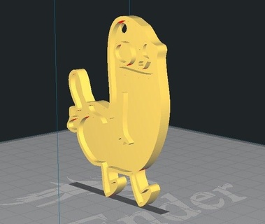 ördek poposu sikbutt anahtarlık 3d print model - Mito3D