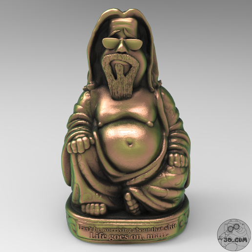 dude buddha the bust big lebowski coen brothers dudeism weed chill cannabis lovers 3D print model - Mito3D