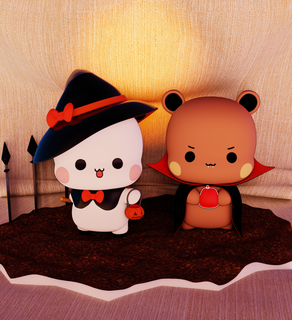 dudu bubu halloween teddy bears cute tender halloweenxcults hallowee halloweennxcults 3d print model - Mito3D