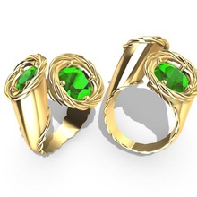 en raison bijoux le coussin duo de l'anneau cordes 3d print model - Mito3D