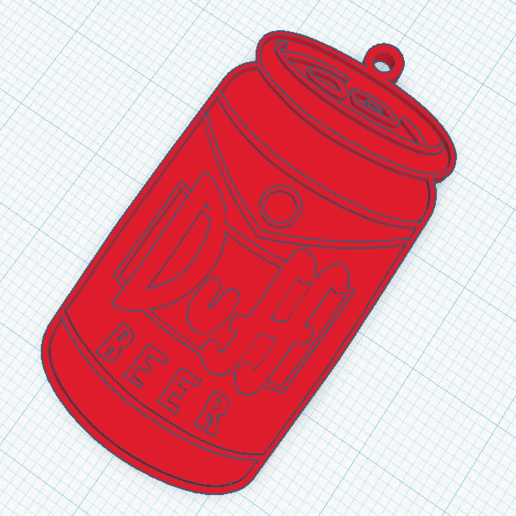 duff Cerveja chaveiro Simpsons chave anel 3D print model - Mito3D