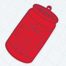 duff Cerveja chaveiro Simpsons chave anel 3d print model - Mito3D