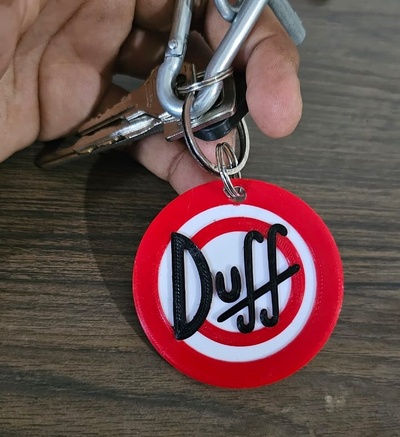 duff beer logo keychain jewelry simpson keyclain 3d print model - Mito3D