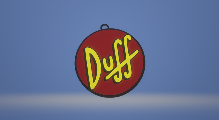 duff keychain - simpsons key rings 3d print model - Mito3D