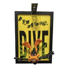 duffy duck diving 3d sculpture limited edition art decor modern cartoon figure wall framed 3d print model - Mito3D