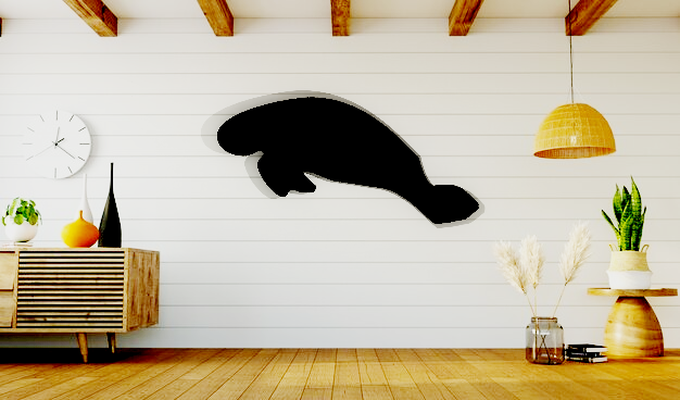 dugong wall art 3d print model - Mito3D