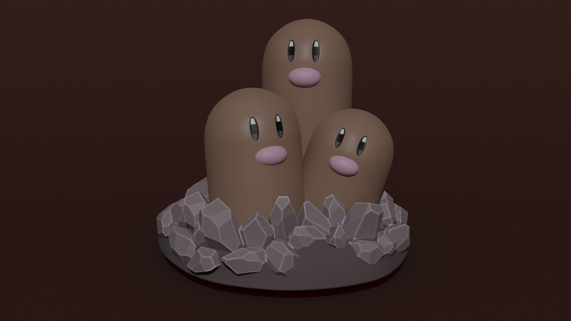 Dugtrio pokemon 51 yaratık canavar birinci nesil 3dprinting 3D print model - Mito3D