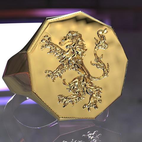 duque brabants armadas anel jóias de sinete anilha bélgica batendo gem 3D print model - Mito3D