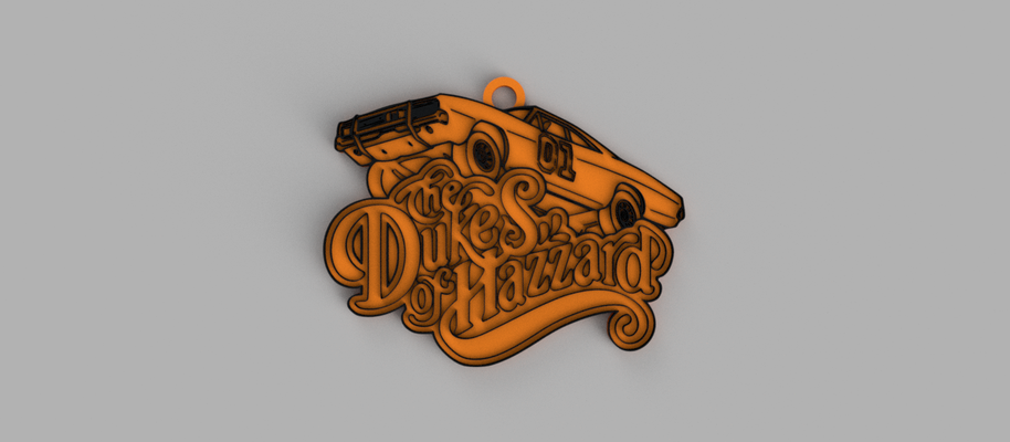 dukes of hazzard auto logo keychain - pendant earring 3d print model - Mito3D
