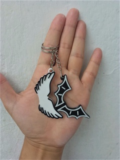 duki key ring angel devil wings couples 3d print model - Mito3D